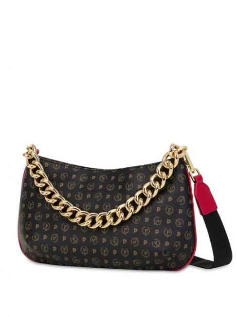 HERITAGE Umh&auml;ngetasche mit Kettengriff schwarzer Lack - Damentaschen