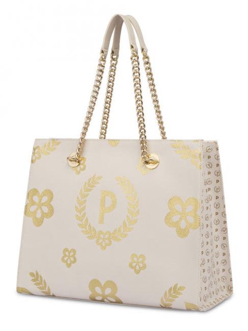 HERITAGE Einkaufstasche mit Allover-Print elfenbein / braun - Damentaschen