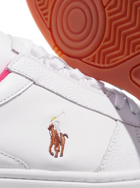 POLO LACE Turnschuhe aus Leder wei&szlig;/pink - Herrenschuhe