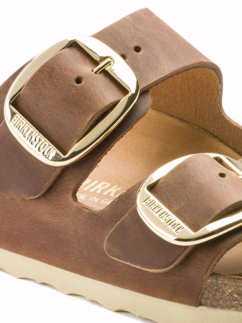 ARIZONA BIG BUCKLE Sandale aus ge&ouml;ltem Leder Cognac - Schuhe Unisex