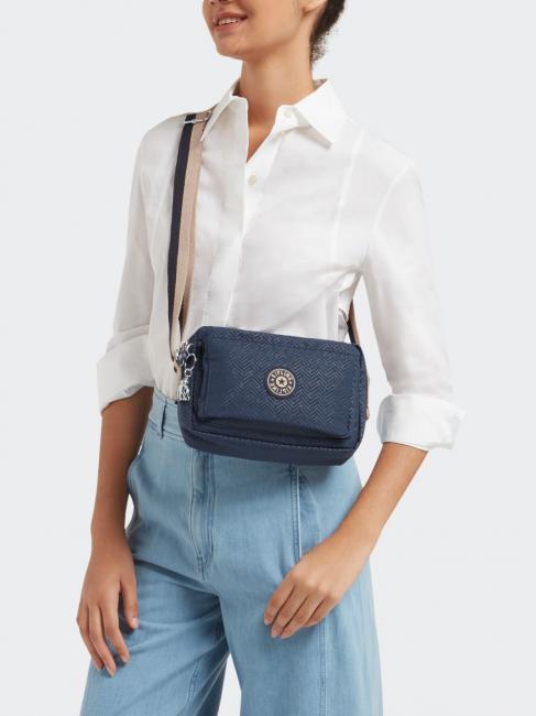 ABANU M Schultertasche endlose blaue Pr&auml;gung - Damentaschen