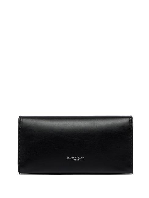 LILY Clutch aus Leder mit Schultergurt Schwarz - Damentaschen