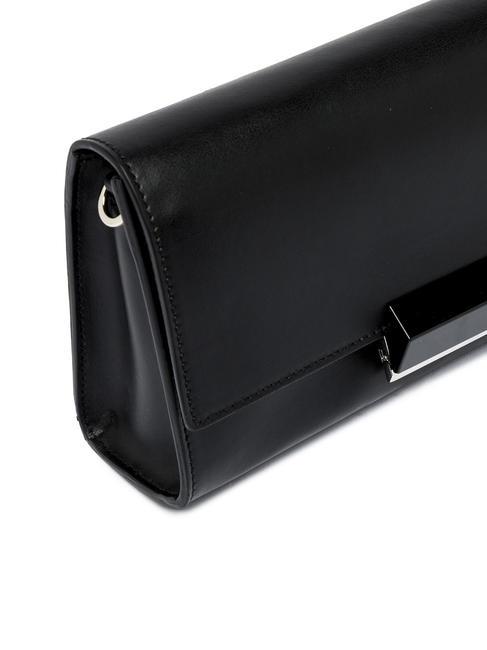 LILY Clutch aus Leder mit Schultergurt Schwarz - Damentaschen