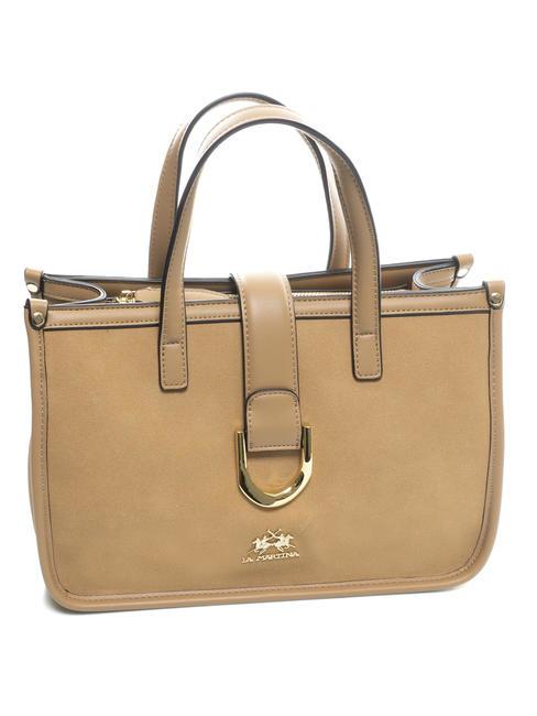 GISELA Umh&auml;ngetasche mit Schnalle Beige - Damentaschen