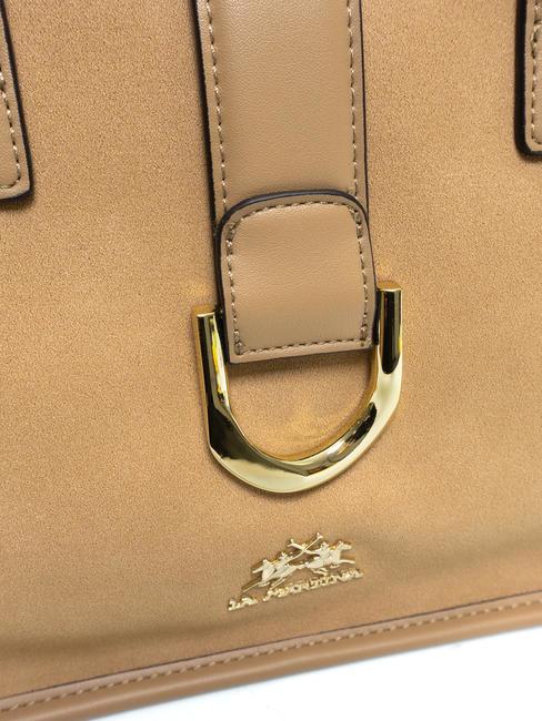 GISELA Umh&auml;ngetasche mit Schnalle Beige - Damentaschen
