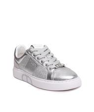 TWINSET PRINT OVAL T Sneaker aus laminiertem Leder Silber - Damenschuhe - 3