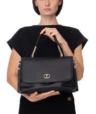TWINSET TORCHON Handtasche mit Schulterriemen Schwarz - Damentaschen - 4