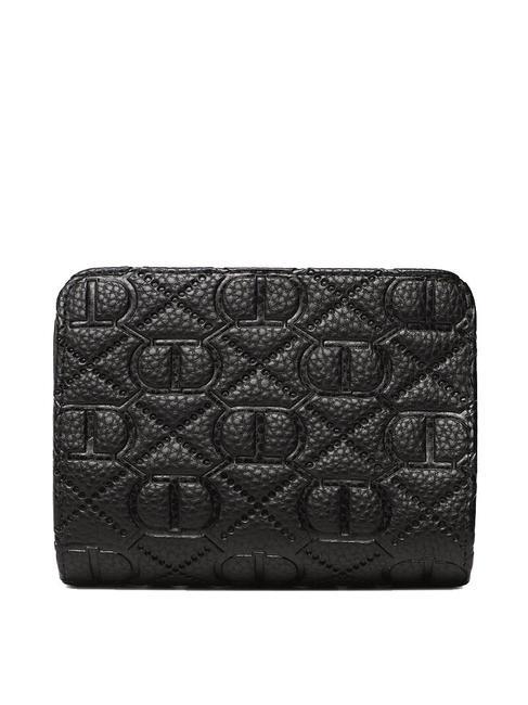 CONTRAST Kleine Geldb&ouml;rse mit Klappe Schwarz - Brieftaschen Damen