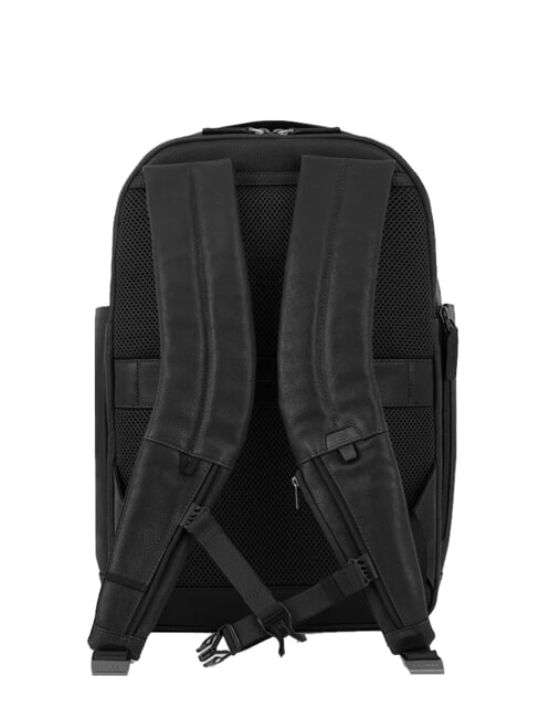 PAAVO Laptop-Rucksack 15,6", aus Leder Schwarz - PC-Rucks&auml;cke