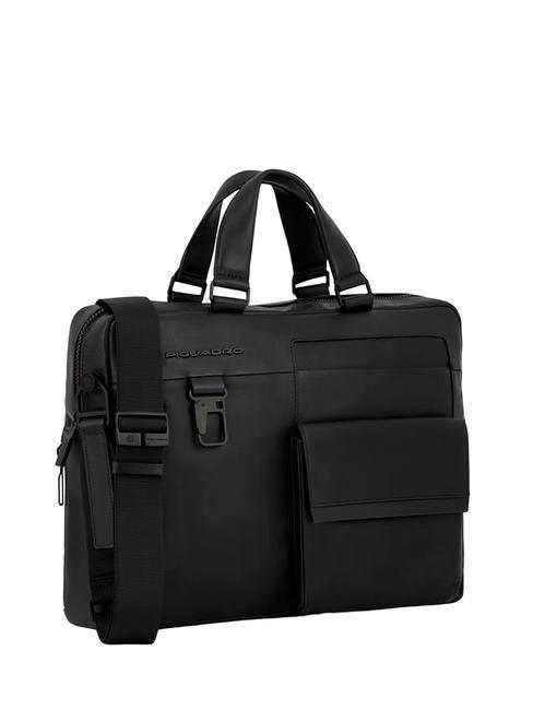 FINN 14-Zoll-Laptop-Aktentasche aus Leder Schwarz - Arbeitstaschen