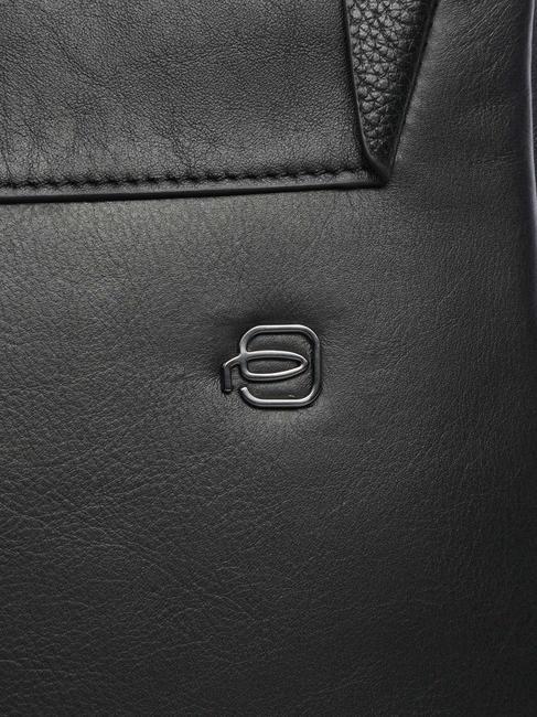 MACBETH Erweiterbare Ledertasche Schwarz - Umh&auml;ngetaschen Herren