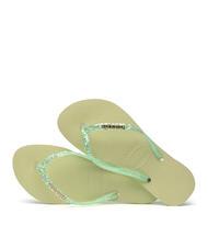 HAVAIANAS SLIM GLITTER FLOURISH Flip-Flops aus Gummi gr&uuml;ner Garten - Damenschuhe - 4