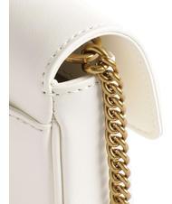 PINKO LOVE ONE POCKET Umh&auml;ngetasche aus Leder Seide wei&szlig;-antikgold - Damentaschen - 3