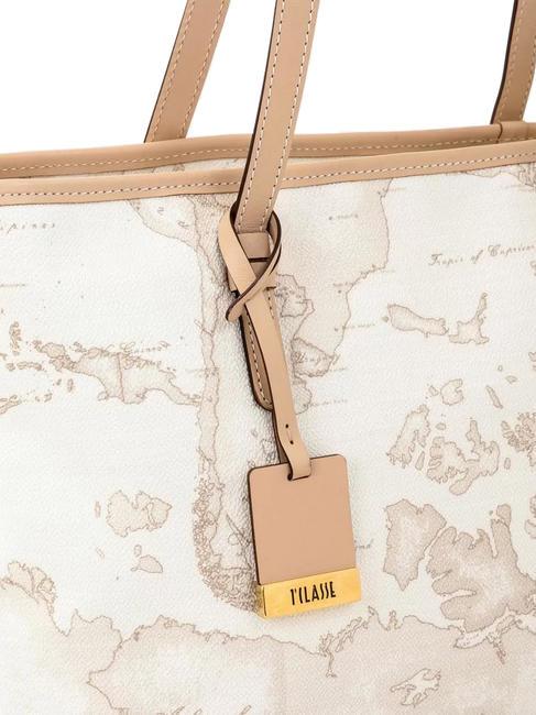 GEO CLASSIC Einkaufstasche um die Schulter Wei&szlig; - Damentaschen