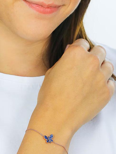 FARFALLE Blaues und wei&szlig;es Zirkonarmband Rose - Armb&auml;nder