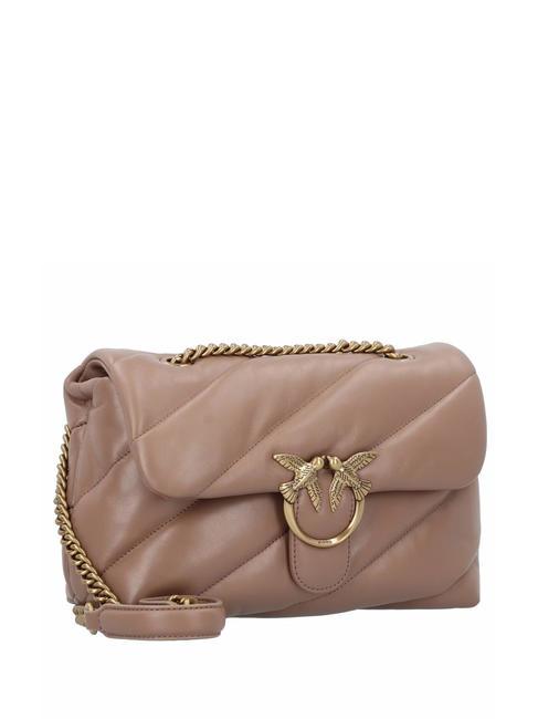 CLASSIC LOVE PUFF Tasche aus Nappaleder Ingwerkeks-Antikgold - Damentaschen