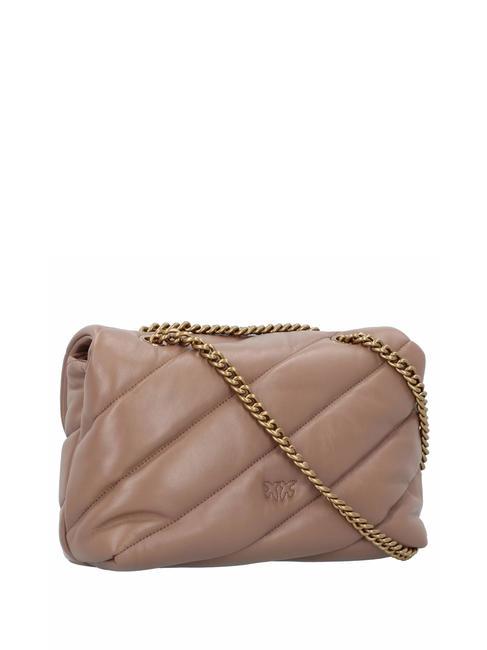 CLASSIC LOVE PUFF Tasche aus Nappaleder Ingwerkeks-Antikgold - Damentaschen