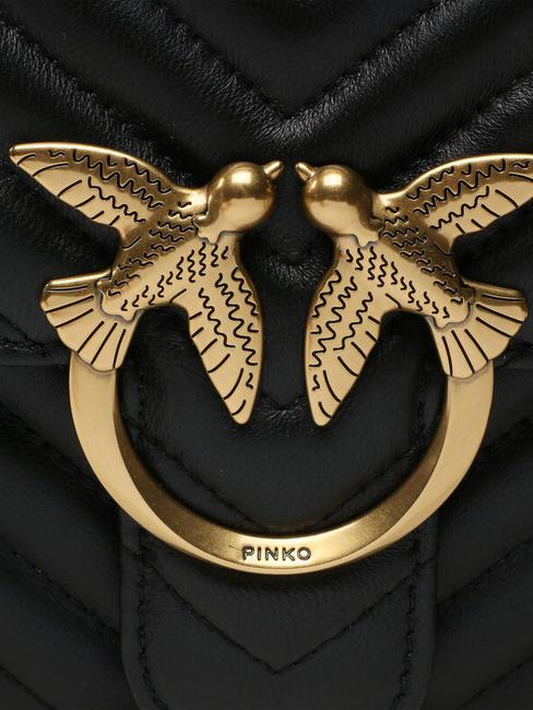 CLASSIC LOVE ONE Tasche aus Nappaleder schwarz-antikgold - Damentaschen