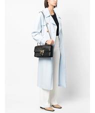 PINKO CLASSIC LOVE ONE Tasche aus Nappaleder schwarz-antikgold - Damentaschen - 6