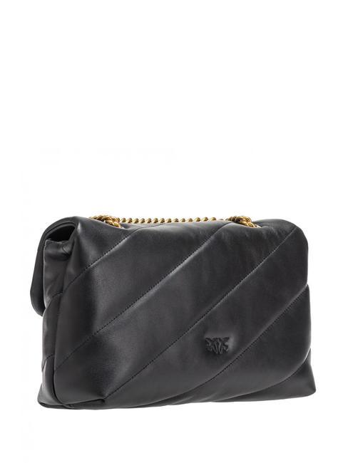 CLASSIC LOVE PUFF Tasche aus Nappaleder schwarz-antikgold - Damentaschen