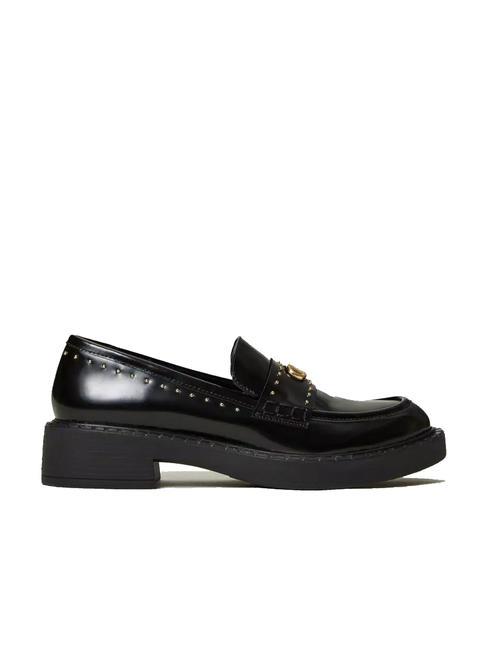 STUDS Mokassin aus Leder Schwarz - Damenschuhe
