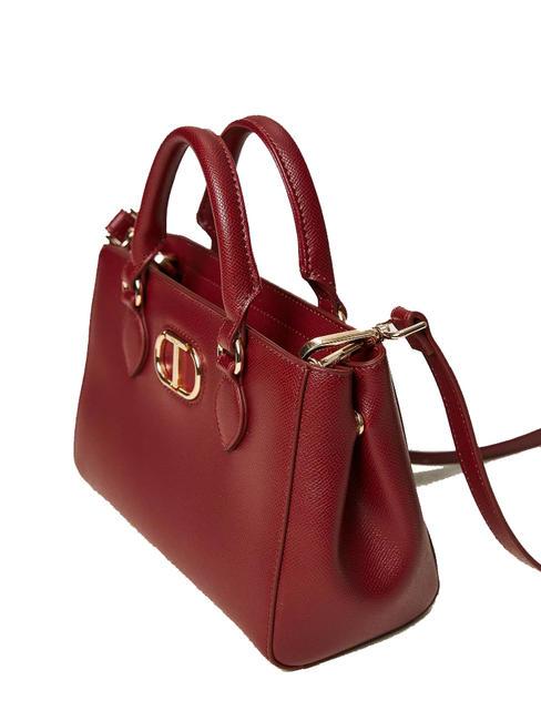 OVAL T Handtasche mit Schultergurt himbeerfarbener Glanz - Damentaschen