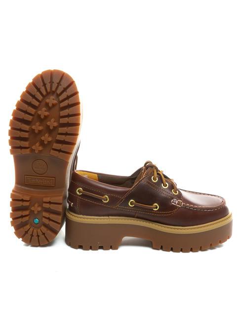 BOAT Hohe Bootsschuhe aus Leder Wurzelbier - Damenschuhe