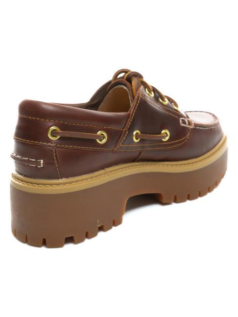 BOAT Hohe Bootsschuhe aus Leder Wurzelbier - Damenschuhe
