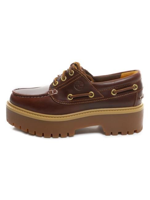 BOAT Hohe Bootsschuhe aus Leder Wurzelbier - Damenschuhe