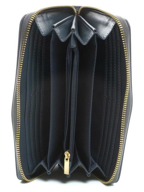 NEW OVAL T Gro&szlig;es Lederportemonnaie Blau grau - Brieftaschen Damen