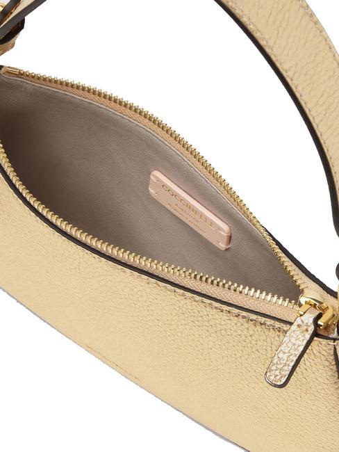 MERVEILLE Schultertasche aus strukturiertem Leder golden - Damentaschen