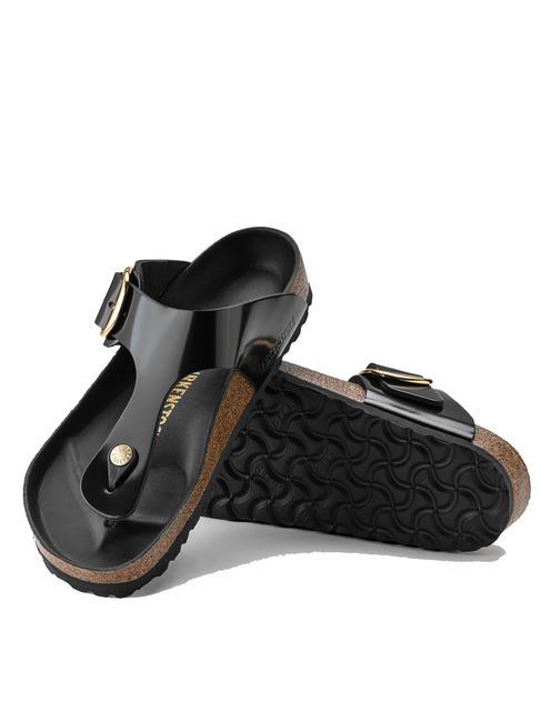 GIZEH BIG BUCKLE Flip-Flops aus Lackleder schwarz leuchten - Damenschuhe