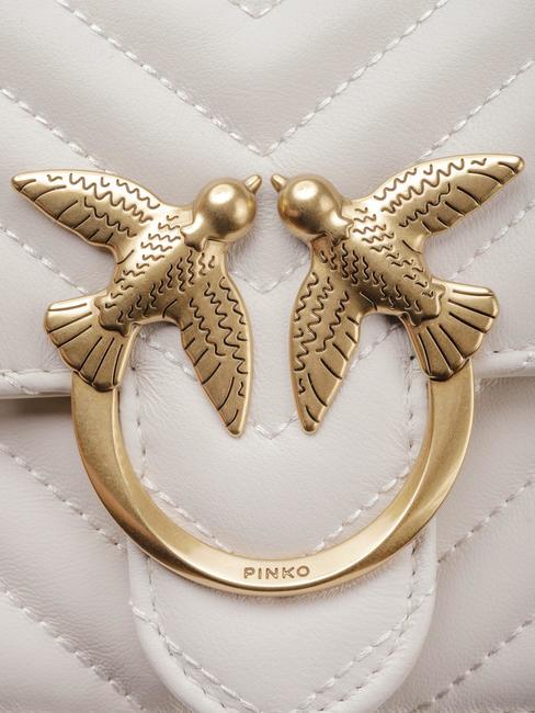 MINI LOVE BAG Eine Chevron-Tasche Seide wei&szlig;-antikgold - Damentaschen