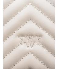PINKO MINI LOVE BAG Eine Chevron-Tasche Seide wei&szlig;-antikgold - Damentaschen - 5
