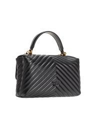PINKO CLASSIC LADY LOVE BAG Chevron-Tasche schwarz-antikgold - Damentaschen - 3