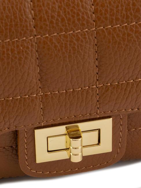 GIULIA Dollar-Umh&auml;ngetasche aus Leder mit Kette dunkles Leder - Damentaschen