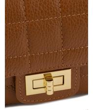 LESAC GIULIA Dollar-Umh&auml;ngetasche aus Leder mit Kette dunkles Leder - Damentaschen - 5