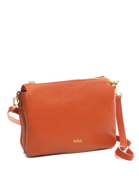 SIMONA Umh&auml;ngetasche aus Tris-Dollar-Leder Papaya - Damentaschen