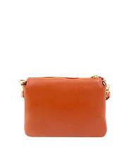 LESAC SIMONA Umh&auml;ngetasche aus Tris-Dollar-Leder Papaya - Damentaschen - 3