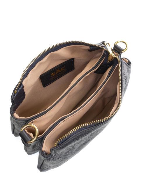 SIMONA Umh&auml;ngetasche aus Tris-Dollar-Leder Nachtblau - Damentaschen