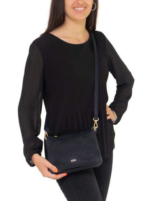 SIMONA Umh&auml;ngetasche aus Tris-Dollar-Leder Nachtblau - Damentaschen