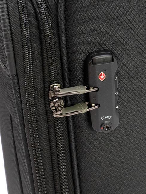 LIGHT FLY Mittelgro&szlig;er erweiterbarer Trolley Schwarz - Halbharte Trolleys