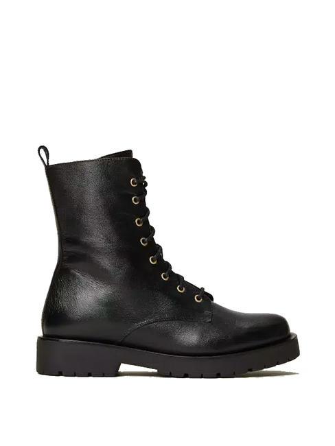 URBAN Kampfstiefel aus Leder Schwarz - Damenschuhe