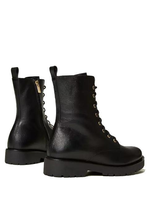 URBAN Kampfstiefel aus Leder Schwarz - Damenschuhe