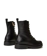 TWINSET URBAN Kampfstiefel aus Leder Schwarz - Damenschuhe - 4
