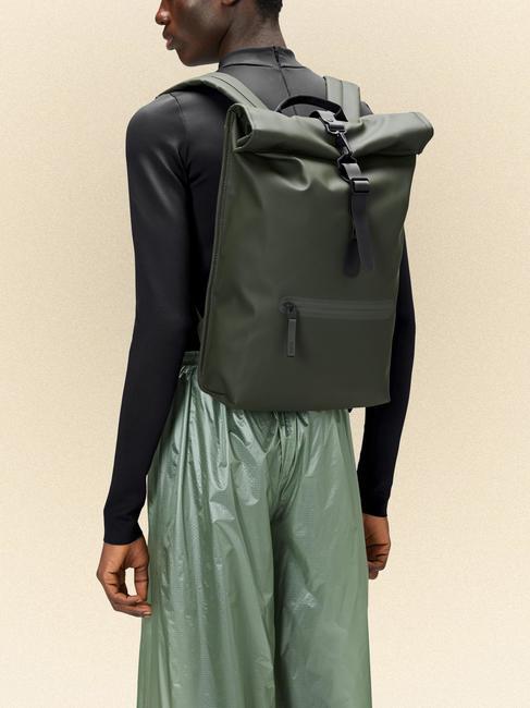 ROLLTOP RUCKSACK Gro&szlig;er wasserdichter Rucksack Gr&uuml;ns - Rucks&auml;cke f&uuml;r Schule &amp; Freizeit