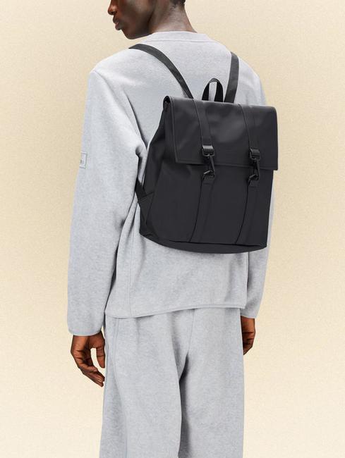 MSN BAG MINI Wasserdichter City-Rucksack Schwarz - Rucks&auml;cke f&uuml;r Schule &amp; Freizeit