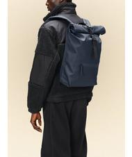 RAINS ROLLTOP RUCKSACK Gro&szlig;er wasserdichter Rucksack Marine - Rucks&auml;cke f&uuml;r Schule &amp; Freizeit - 4