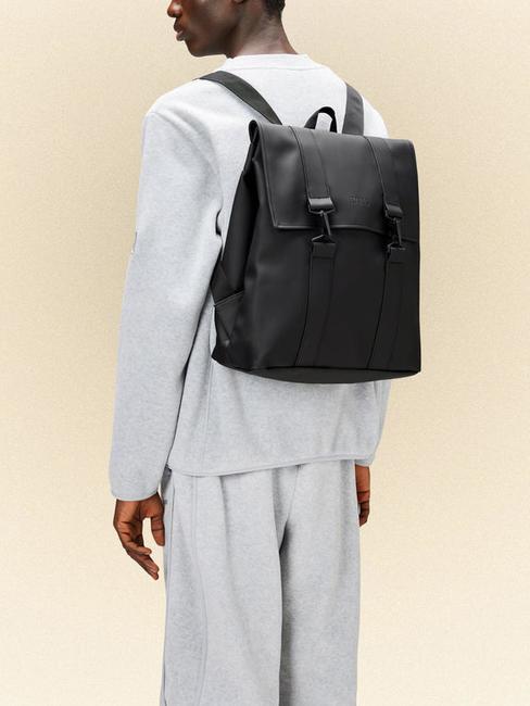 MSN BAG Wasserdichter City-Rucksack Schwarz - Rucks&auml;cke f&uuml;r Schule &amp; Freizeit