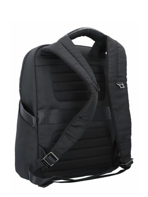 WALLABY Rucksack aus Leder und Stoff, 14-Zoll-PC-Halter Schwarz - PC-Rucks&auml;cke